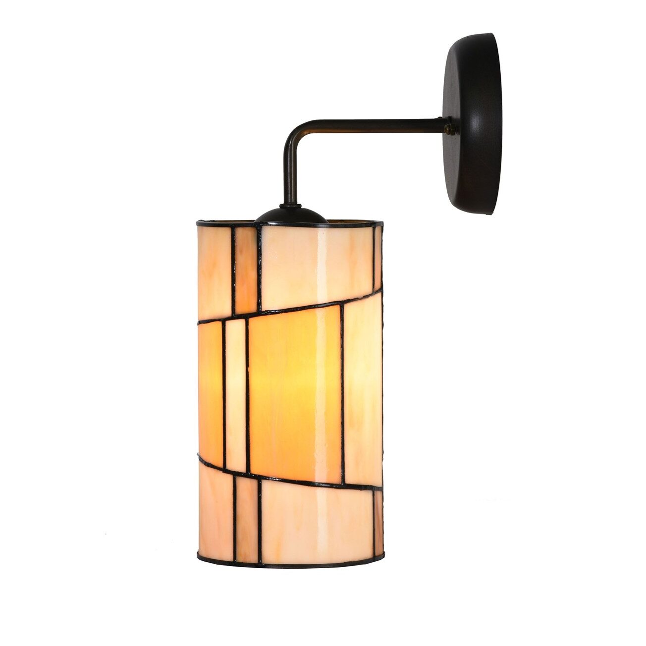 Tiffany Wandleuchte Roundabout – bronzefarbenes Wandarmatur – geometrisches Design – Bild 5