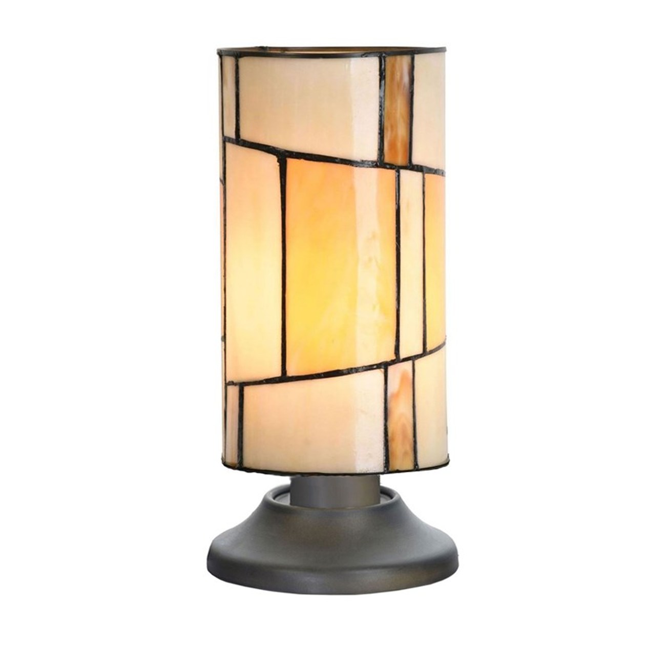 Tiffany Tischlampe Roundabout – geometrisches Design – Ø 12,5 cm – Bild 4