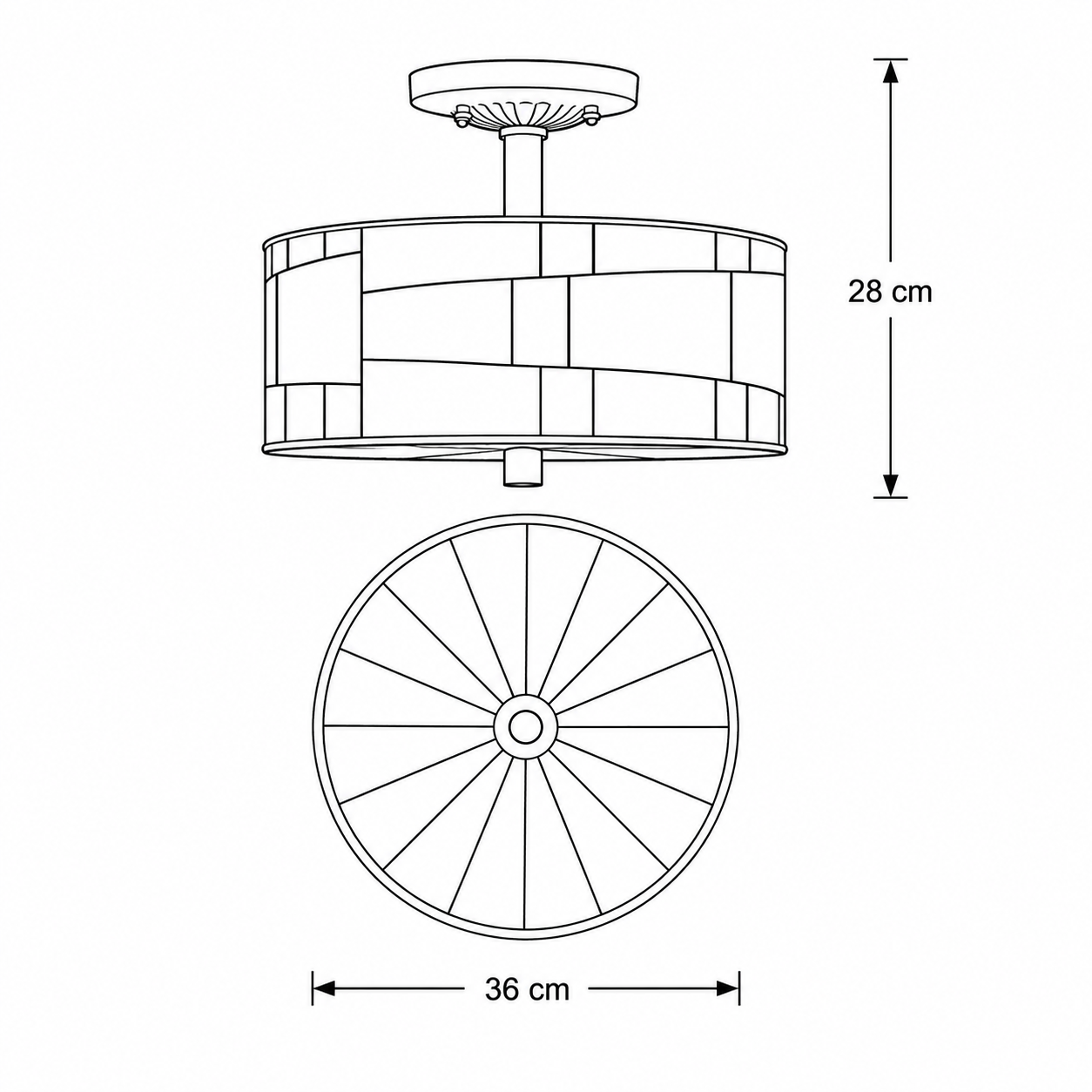 Tiffany Deckenleuchte Roundabout – geometrisches Design – Ø 36 cm – Bild 4