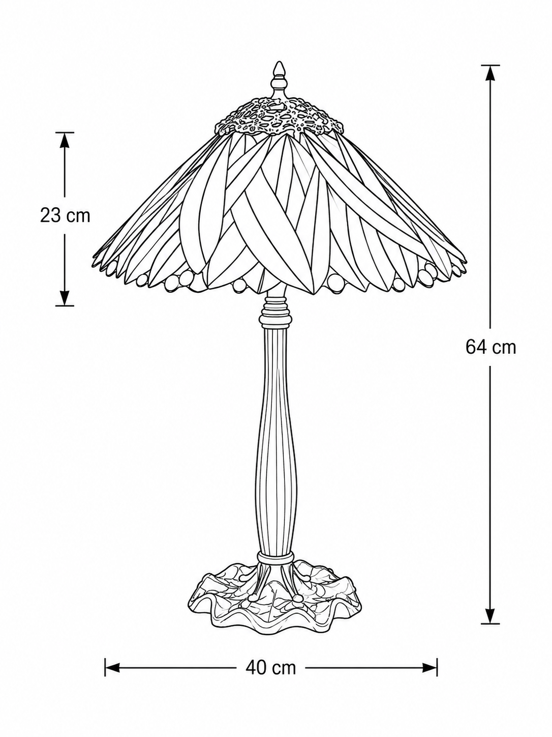 Tiffany-Tischlampe Andorra 40 / P6 – Bild 8