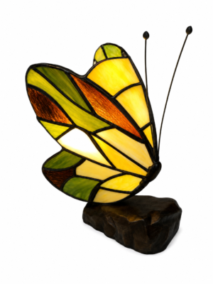 Tiffany Tischlampe Schmetterling Creme – handgefertigte Tiffany-Schmetterlingslampe