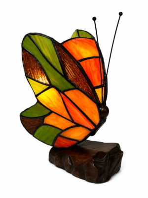 Tiffany Tischlampe Schmetterling Orange – handgefertigte Tiffany-Schmetterlingslampe