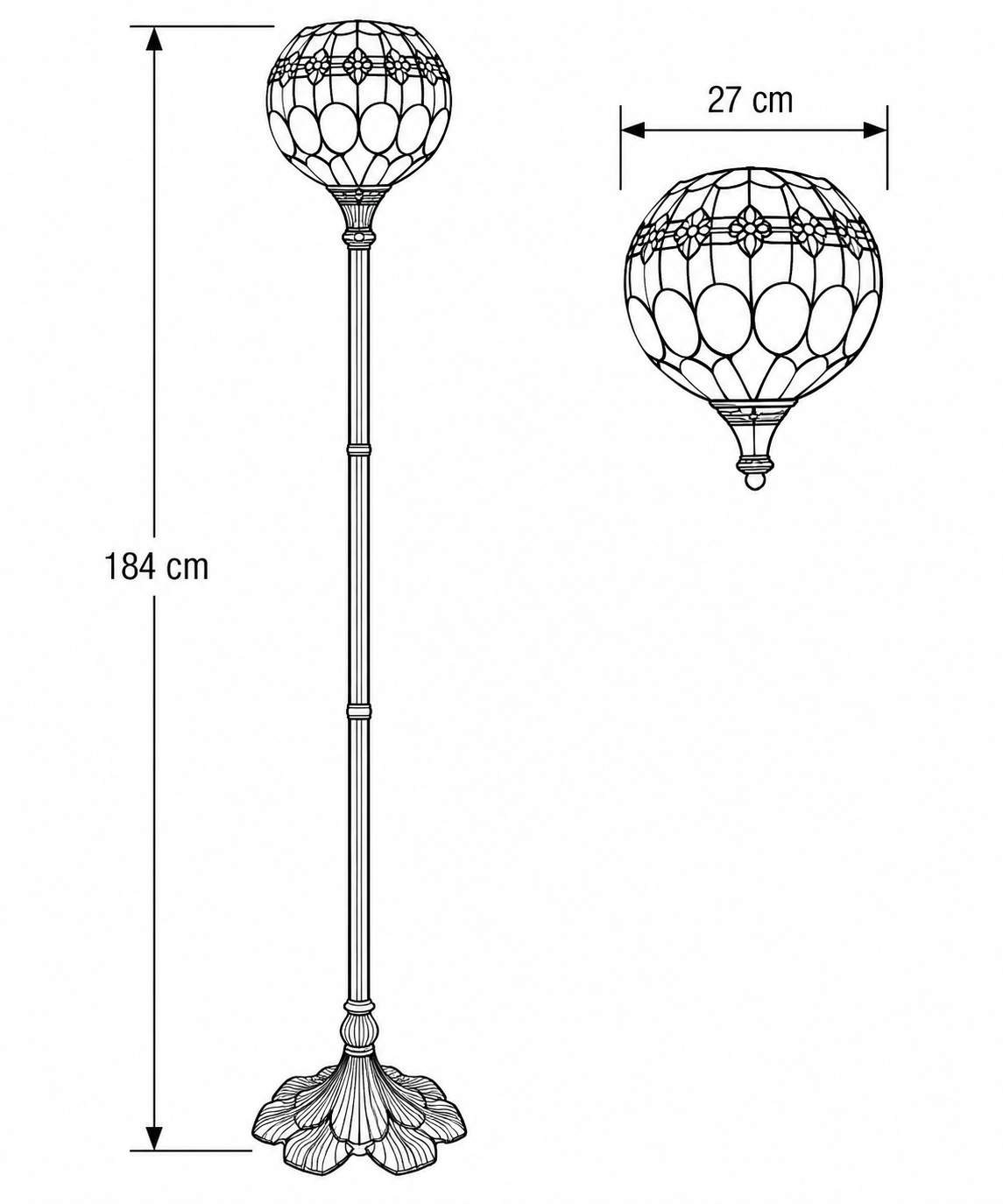 Tiffany Stehlampe Cherry Uplight – 184 cm – Bild 6