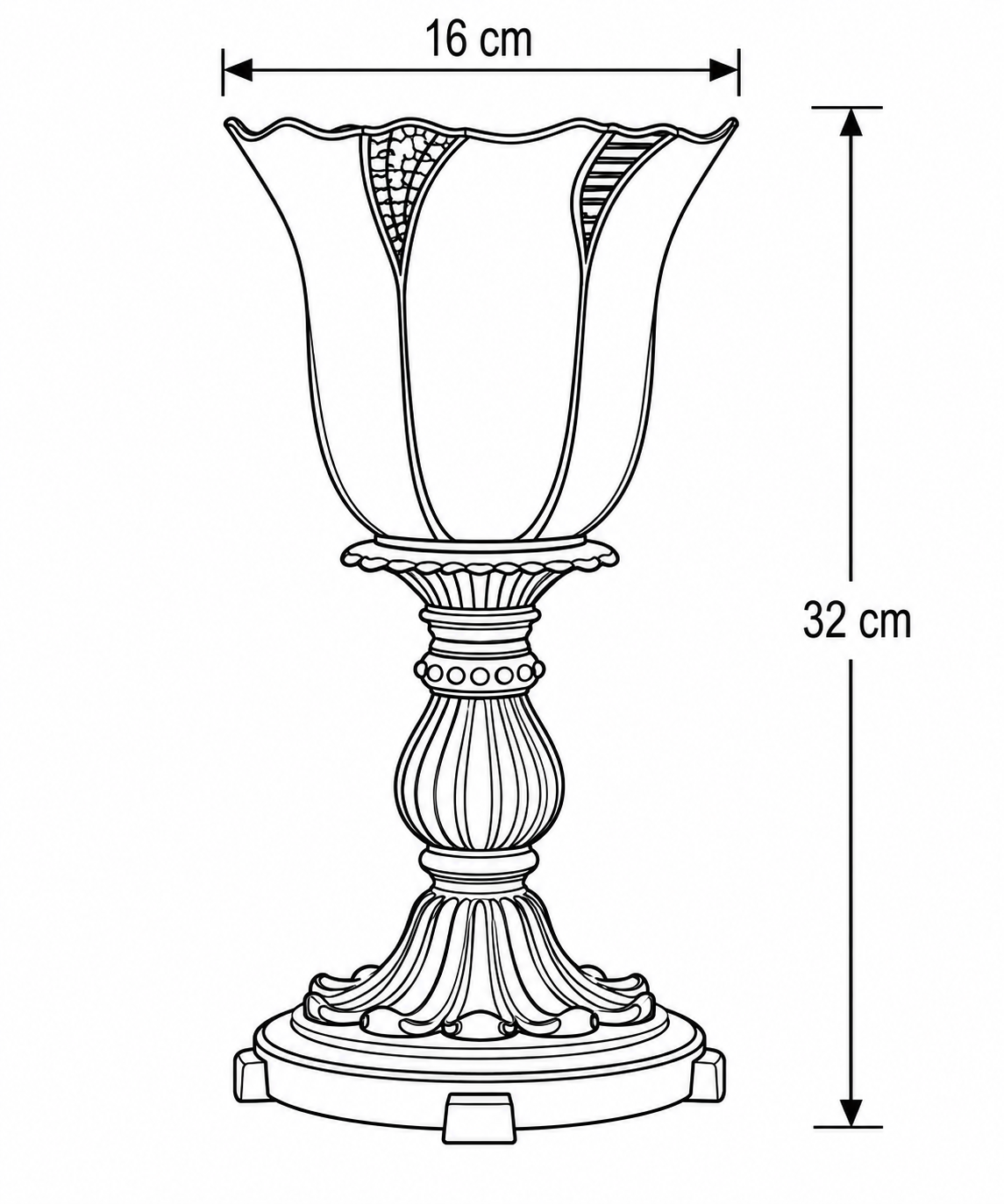 Tiffany Tischlampe Corolla Uplight – handgefertigtes Bleiglas – Bild 10
