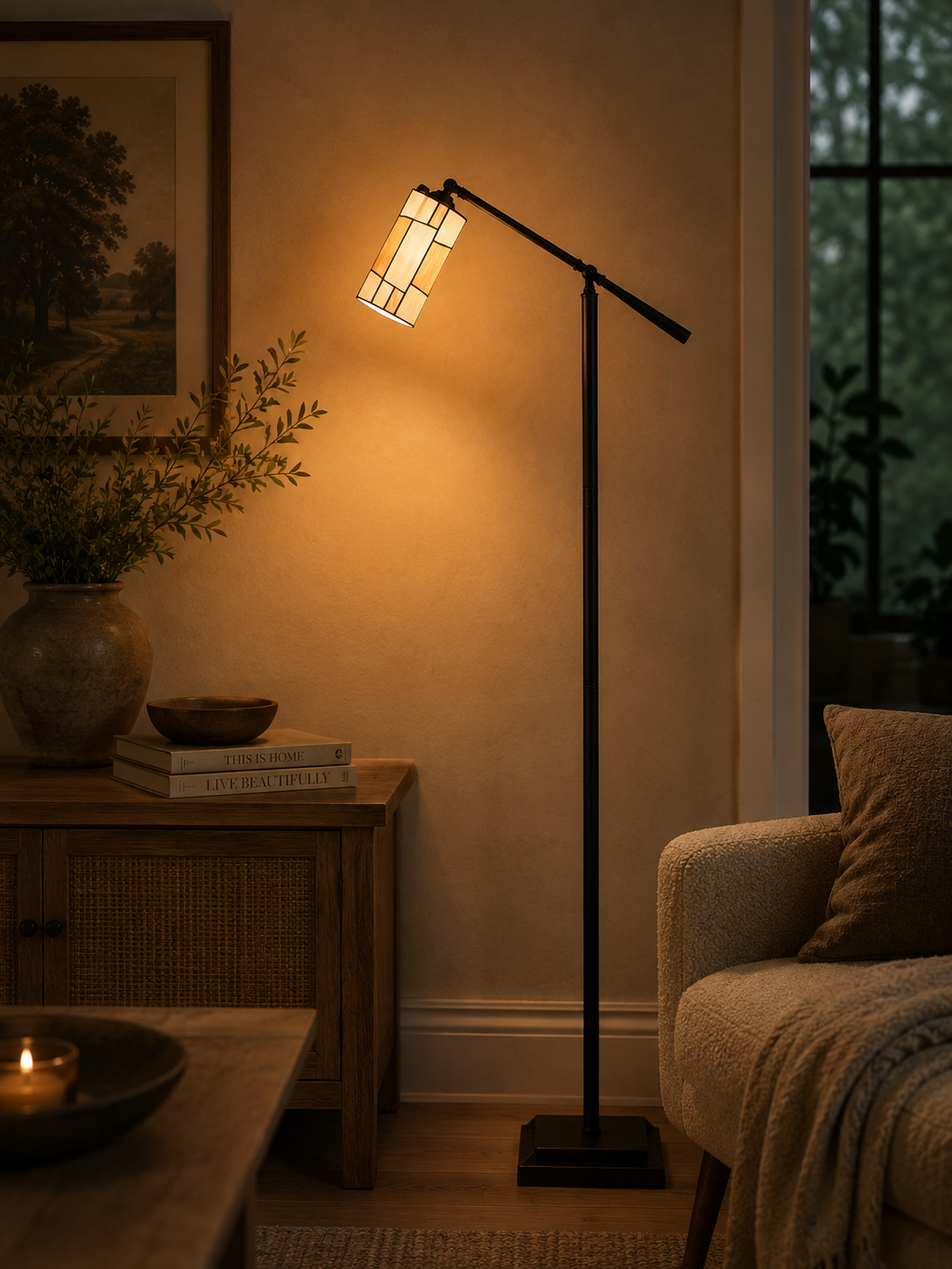 Tiffany Stehlampe Roundabout Small – verstellbare Leselampe – ca. 155 cm – Bild 2
