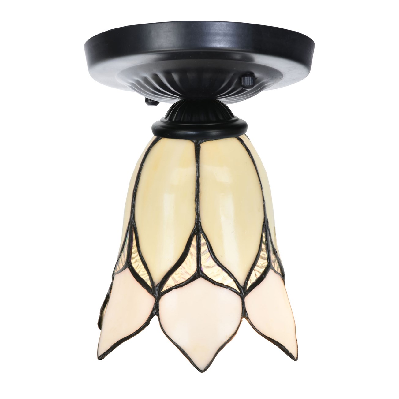 Tiffany-Deckenlampe schwarz mit Lovely Flower White – Bild 2