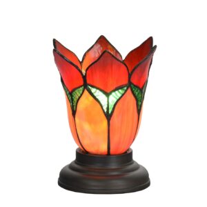 Niedrige Tiffany Tischlampe Lovely flower Red