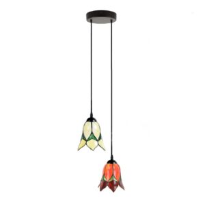 Tiffany Kronleuchter Lovely Flower Red & Yellow 2