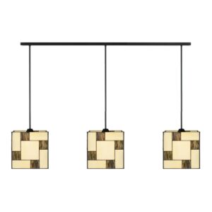 3 x Tiffany Mondrian Cubic mit Armatur für Hängelampe am Deckenbalken