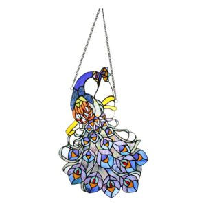 Glasscheibe 6238 Tiffany Peacock 70 cm Blaues Glas