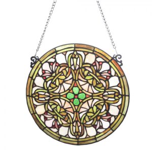 Glasscheibe Tiffany 6271 Ø 30 cm Grünes Glas Rund