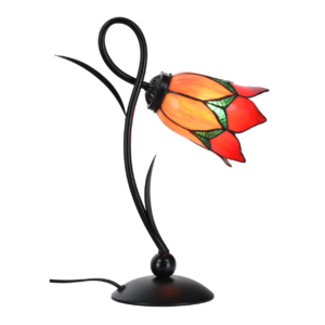 Tiffany Tischlampe Schöne Blume Rot Romantisch
