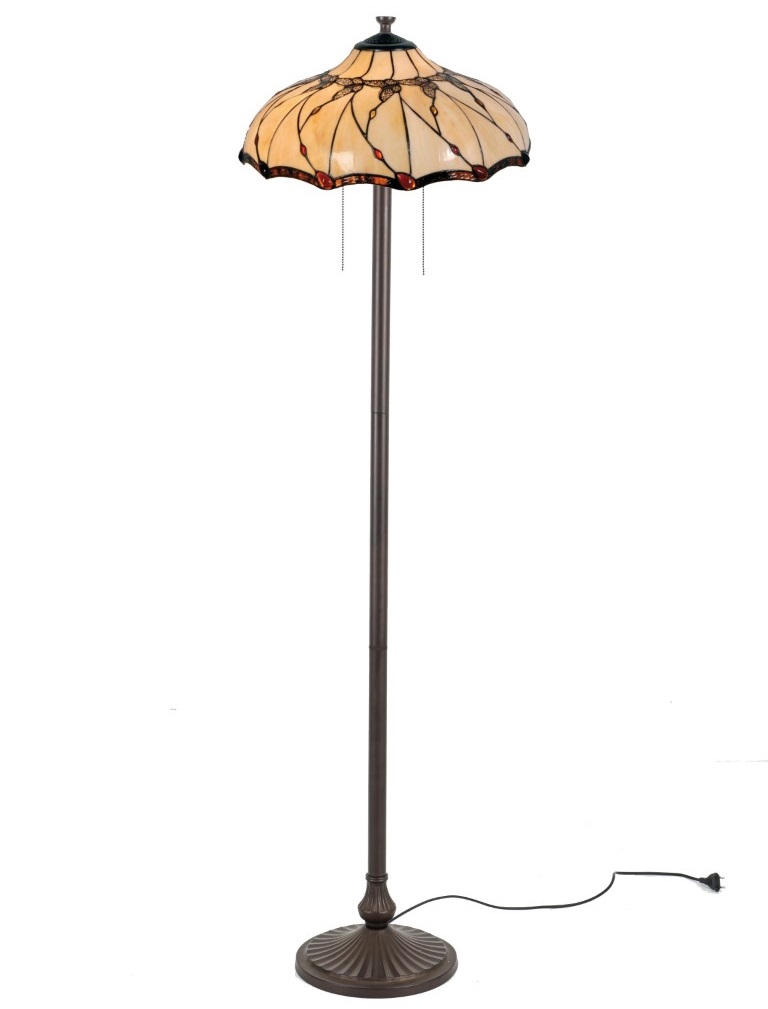 Tiffany Stehleuchte Elza 165cm 3-Licht Butterfly