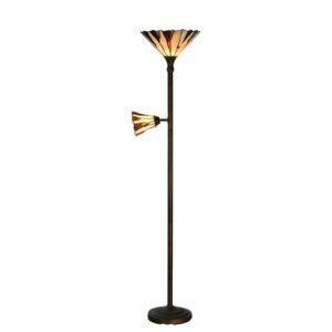 Tiffany Stehlampe Halden – Uplight mit Leselampe – 178 cm