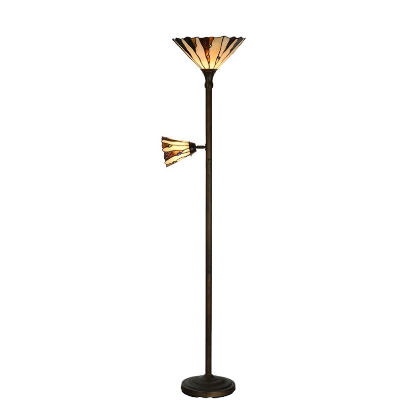 Tiffany Stehlampe Halden – Uplight mit Leselampe – 178 cm