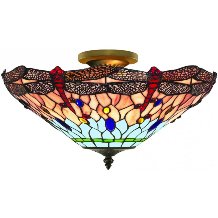 Tiffany Deckenleuchte Dragonfly 42cm Blue