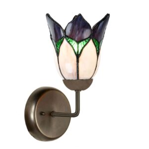 Tiffany Wandleuchte mit Lovely Flower Purple