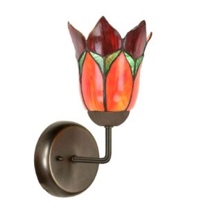 Tiffany Wandleuchte mit Lovely Flower Red