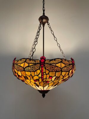 Tiffany Hängelampe Ø 49cm Beige Dragonfly 8842