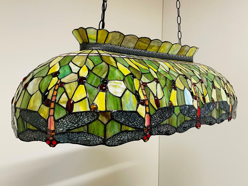Tiffany Billard-Esstisch Lampe Dragonfly Green – Bild 11