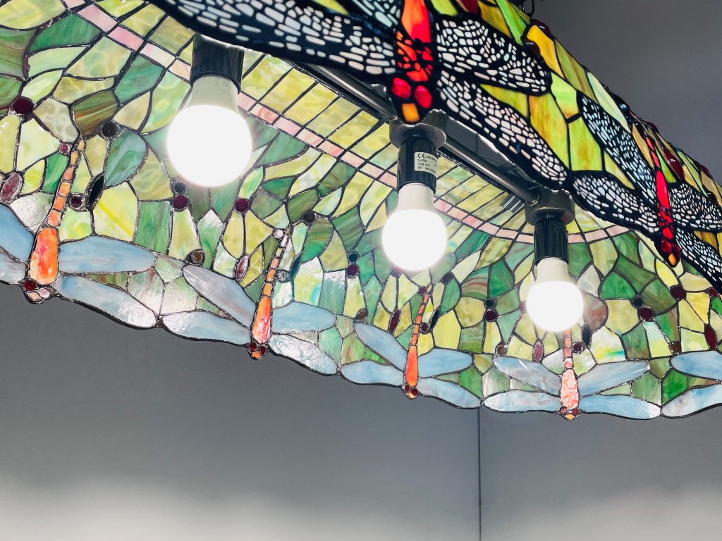 Tiffany Billard-Esstisch Lampe Dragonfly Green – Bild 8