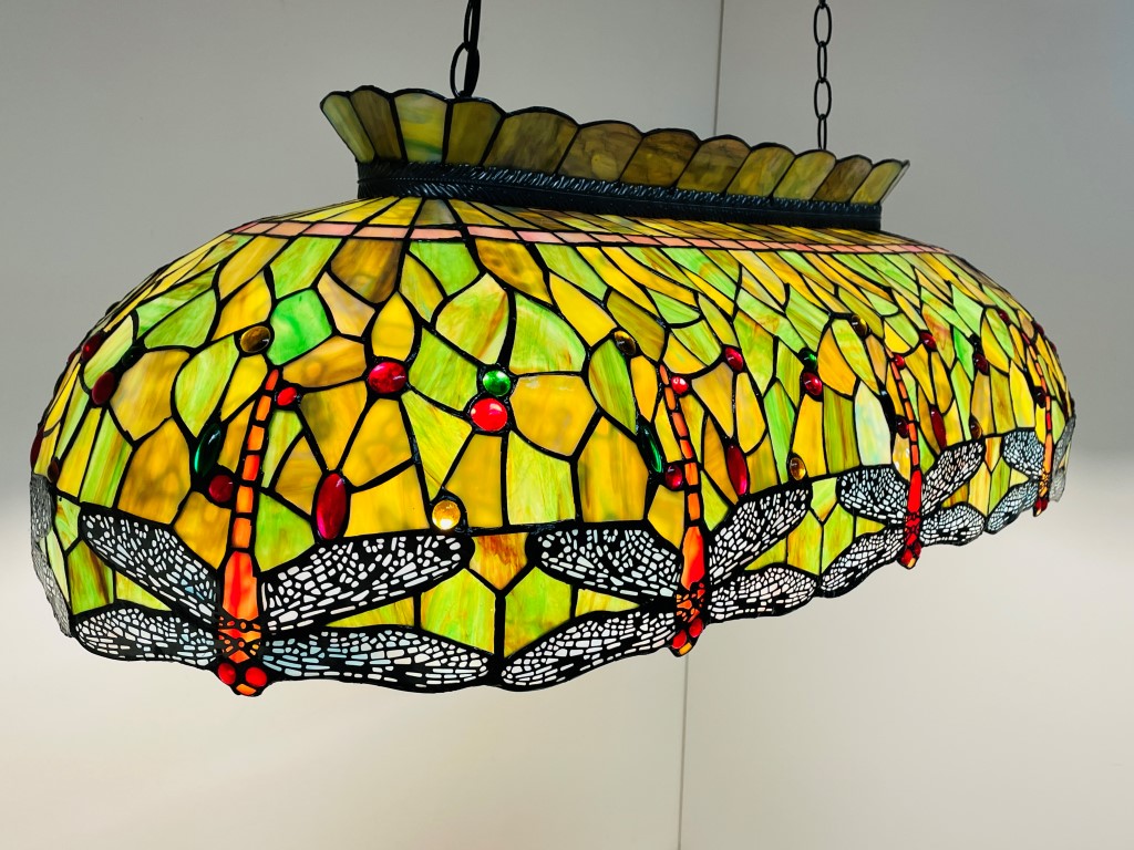 Tiffany Billard-Esstisch Lampe Dragonfly Green – Bild 2