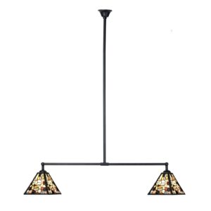 Tiffany T-Lampe Fallingwater Small – 2-flammig mit klarem und verspieltem Design