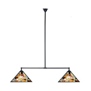 Tiffany T-Lampe Fallingwater – 2-flammige Hängelampe mit Charakter