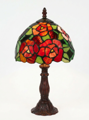 Tiffany Tischlampe New York 20 cm – P34 Rosenmotiv Glaslampe