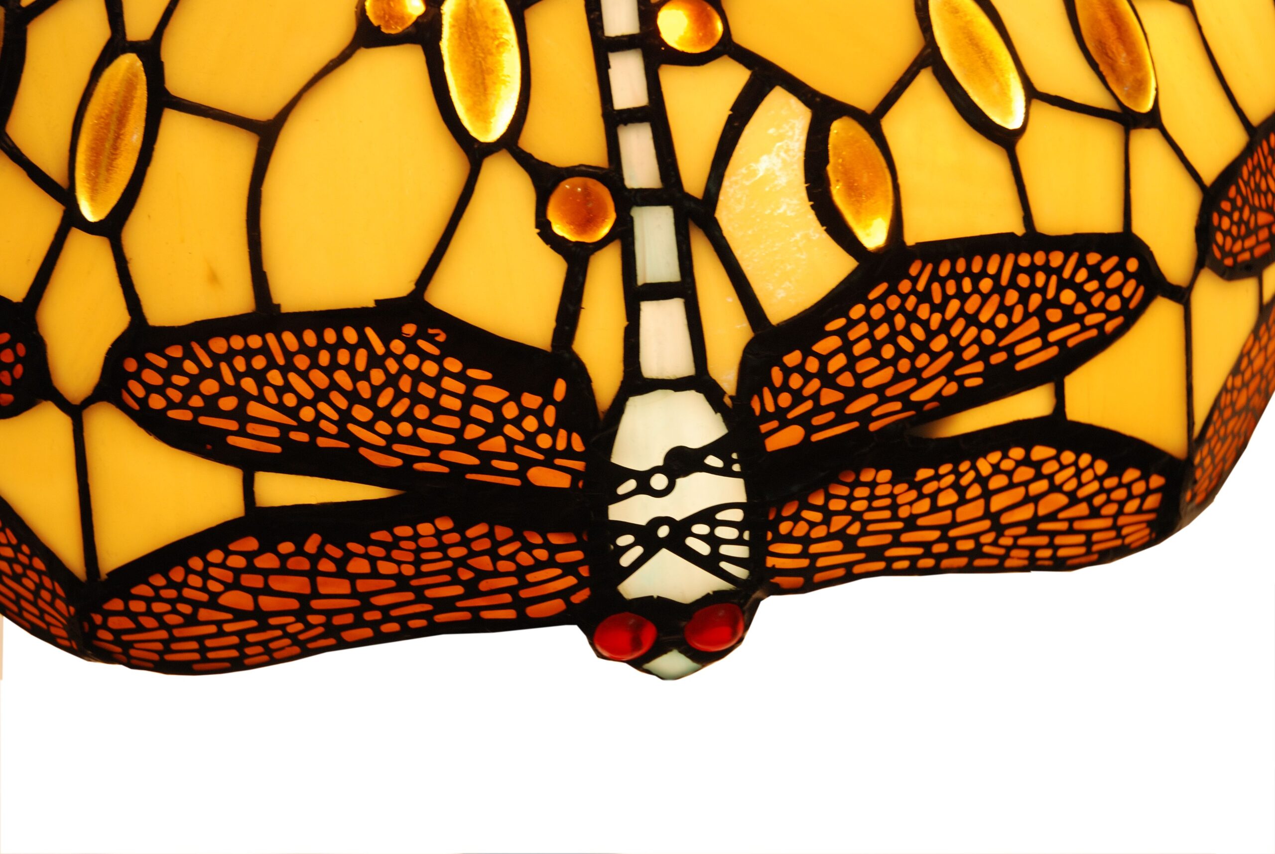 Tiffany Lampenschirm Dragonfly Belle Amber 20 cm – Libelle Amber – Bild 2