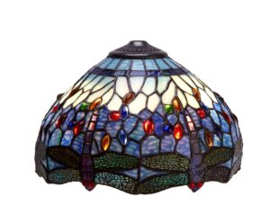 Tiffany lampenkap Dragonfly Belle Epoque 30 cm – libelle blauw