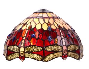 Tiffany Lampenschirm Dragonfly Belle Rouge 30 cm – Libelle Rot