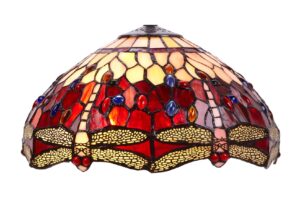 Tiffany Lampenschirm Dragonfly Belle Rouge 40 cm – Libelle Rot