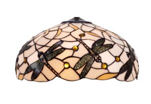 Tiffany Lampenschirm Dragonfly Pedrera 45 cm – Libelle Creme