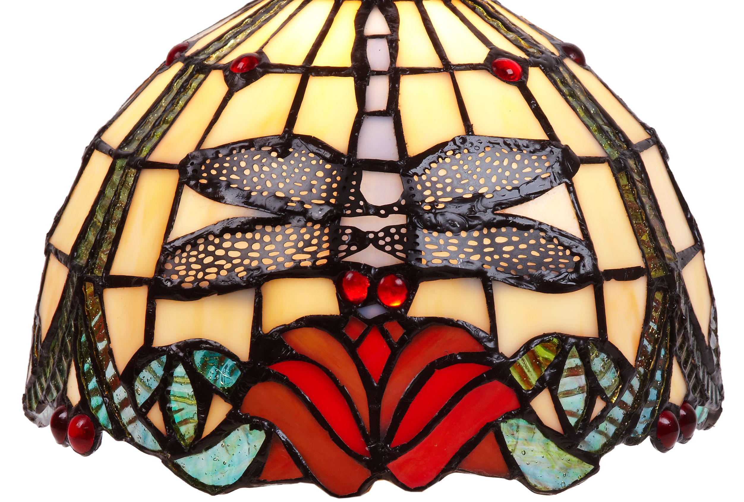 Tiffany Lampenschirm Dragonfly Rosas 20 cm – Libelle Rosenmotiv – Bild 2