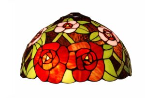 Tiffany Lampenschirm New York 30 cm – Rosenmotiv Glaslampe