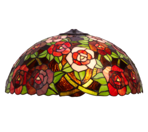 Tiffany Lampenschirm New York 45 cm – Rosenmotiv Glaslampe