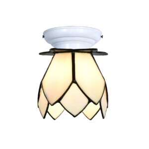 Tiffany Deckenleuchte White Lotus 13 cm – weiße Lotus Lampe