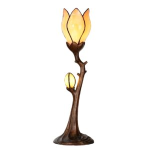 Tiffany Tischlampe Calyx 65 cm – Art Nouveau Blumenlampe – 2-flammig
