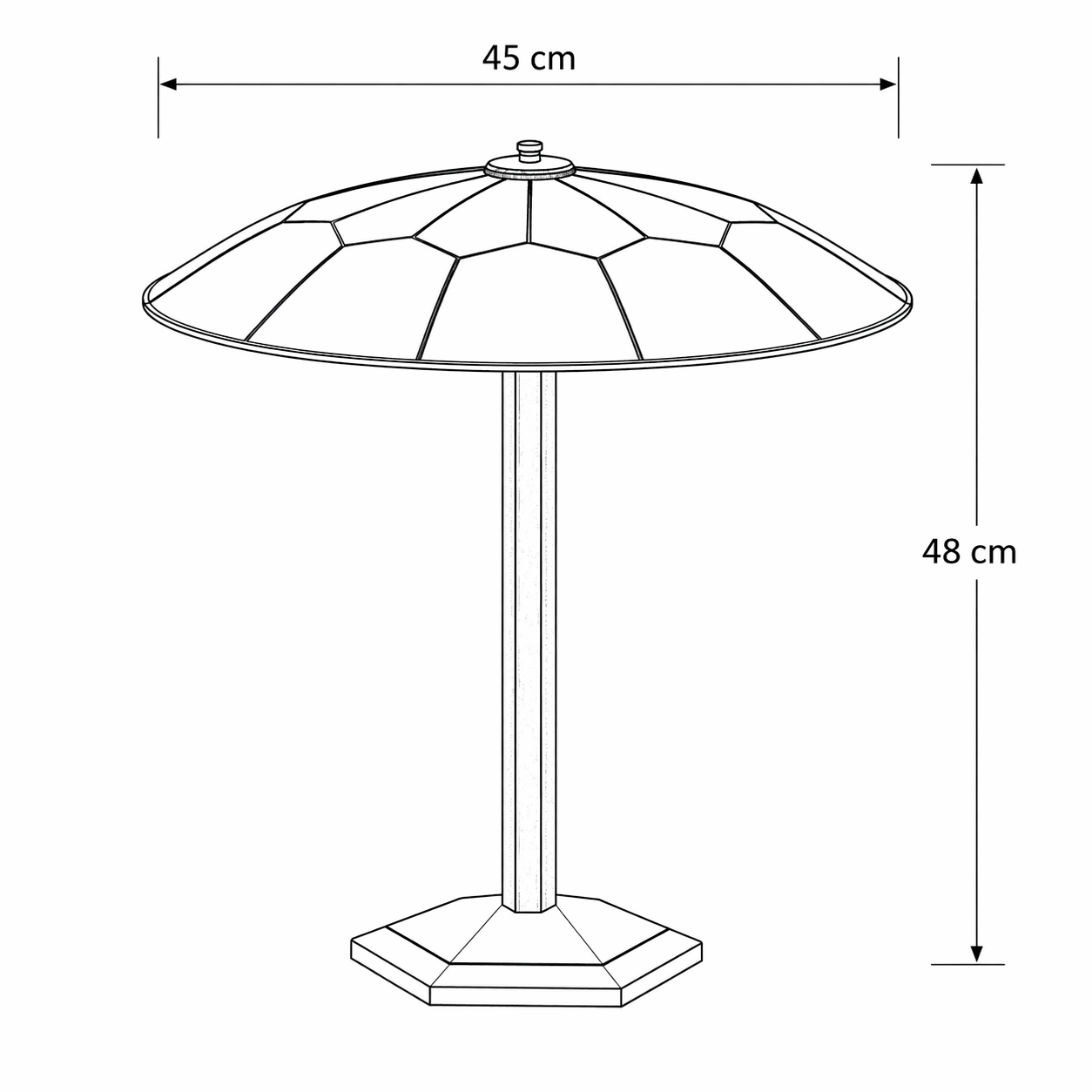 Tiffany Tischlampe Gatsby 45 cm – Art Deco Stil – 3-flammig – Bild 8