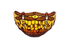 Tiffany Wandleuchte Dragonfly – Libelle Amber | 2-flammig Belle Amber