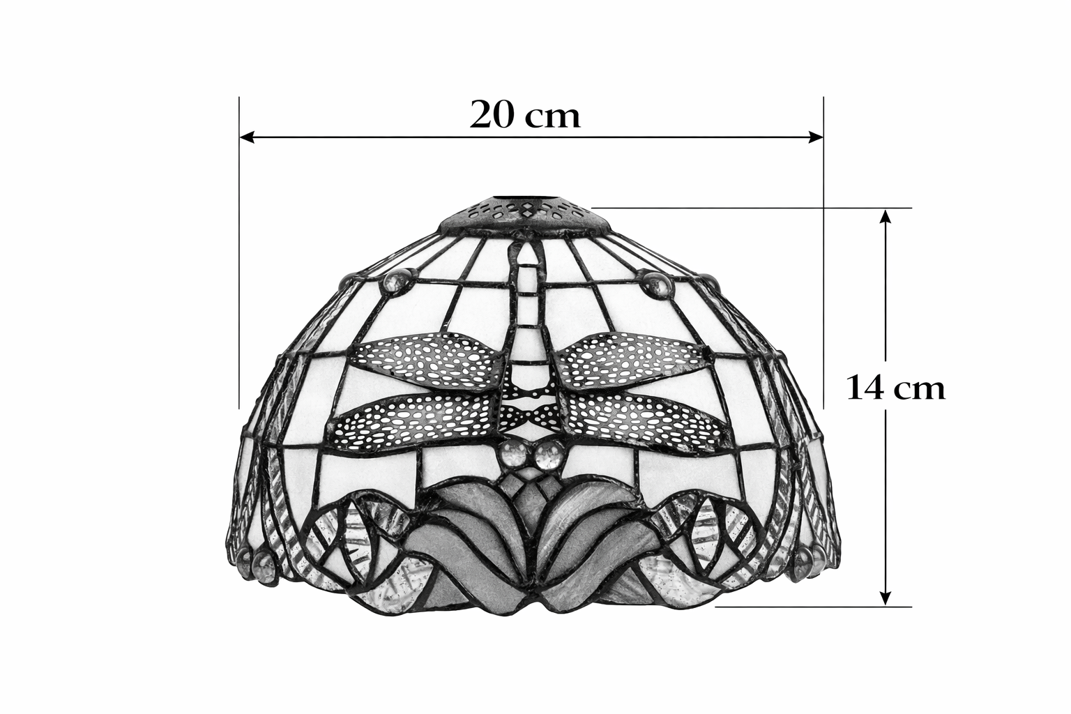 Tiffany Lampenschirm Dragonfly Rosas 20 cm – Libelle Rosenmotiv – Bild 3