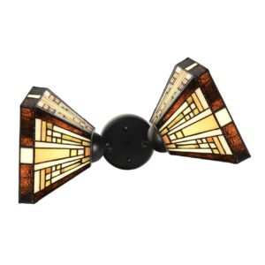 Doppelspot Schwarz mit Rising Sun Small – verstellbarer Tiffany Spot