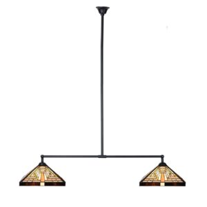 Tiffany T-Lampe Rising Sun – 2-flammig – geometrisches Design
