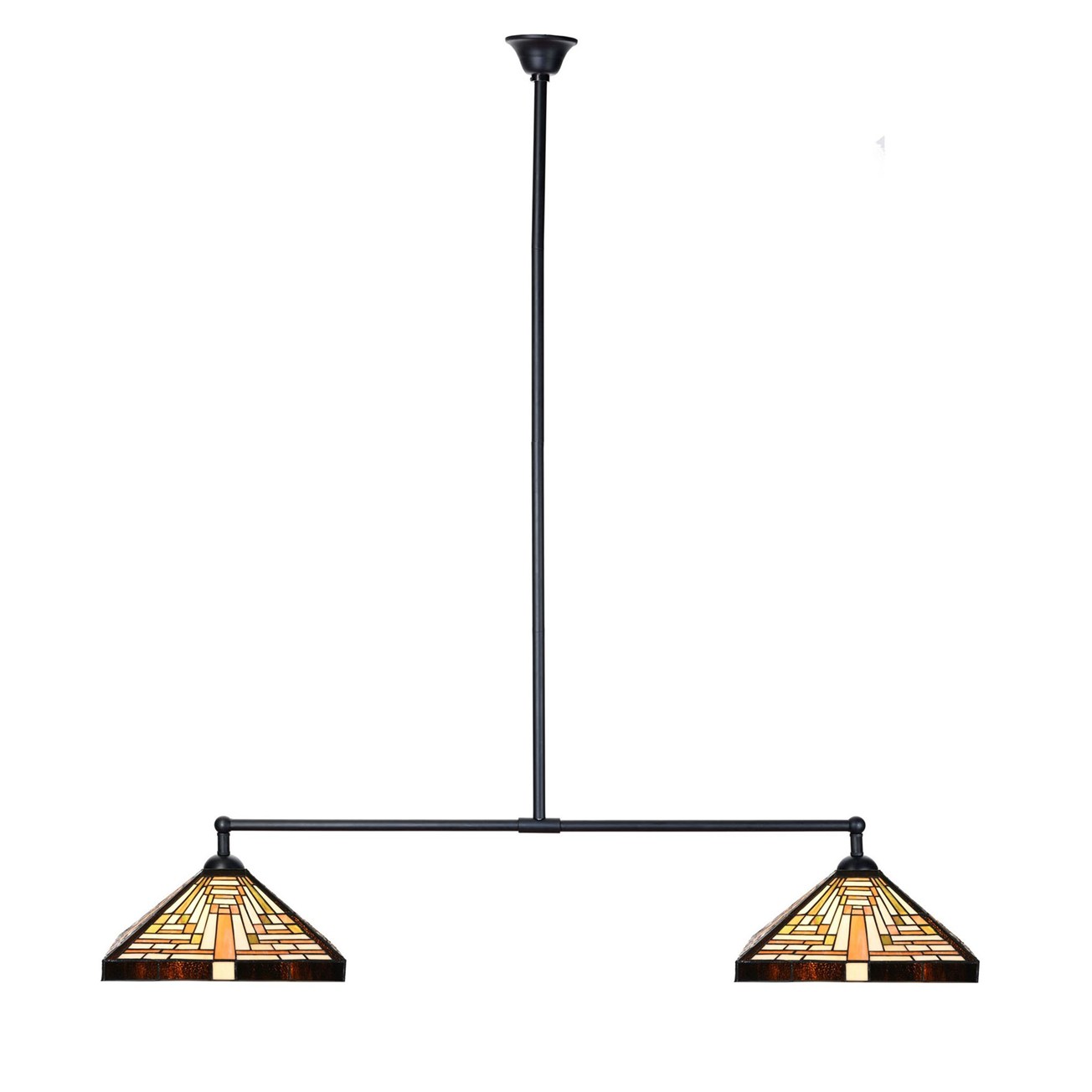 Tiffany T-Lampe Rising Sun – 2-flammig – geometrisches Design
