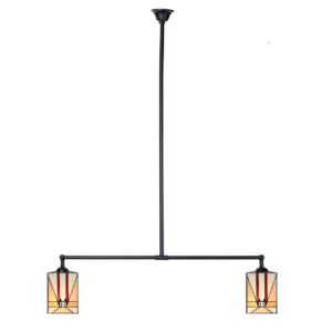 Tiffany T-Lampe Tuschinski Triangle – 2-flammig – Amsterdamse Schule