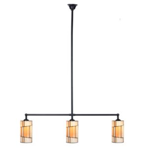 Tiffany T-Lampe Roundabout – 3-flammig – geometrisches Design