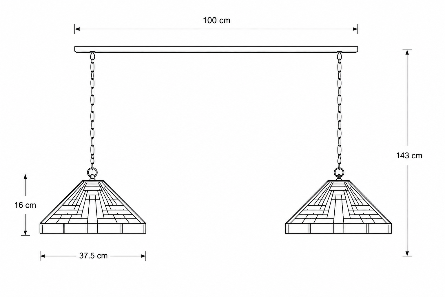 2 x Tiffany Rising Sun an Deckenbalken – geometrisches Design – 2-flammig – Bild 6